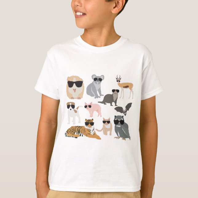 Camiseta Guay y animales divertidos con gafas de sol (Anverso)