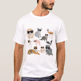 Camiseta Guay y animales divertidos con gafas de sol