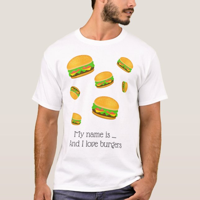 Camiseta Guay y divertido patrón de hamburguesa deliciosa M (Anverso)