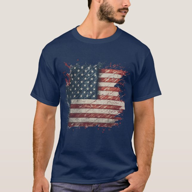 Camiseta Guay y la singular bandera norteamericana estresad (Anverso)