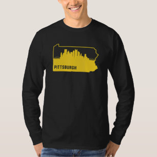 Camiseta Guay Yellow Pennsylvania State Contorno a Pittsbur