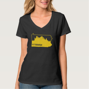Camiseta Guay Yellow Pennsylvania State Contorno a Pittsbur