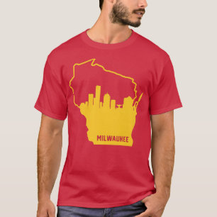 Camiseta Guay Yellow Wisconsin State esquema Milwaukee City