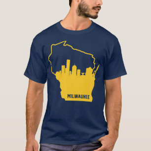 Camiseta Guay Yellow Wisconsin State esquema Milwaukee City