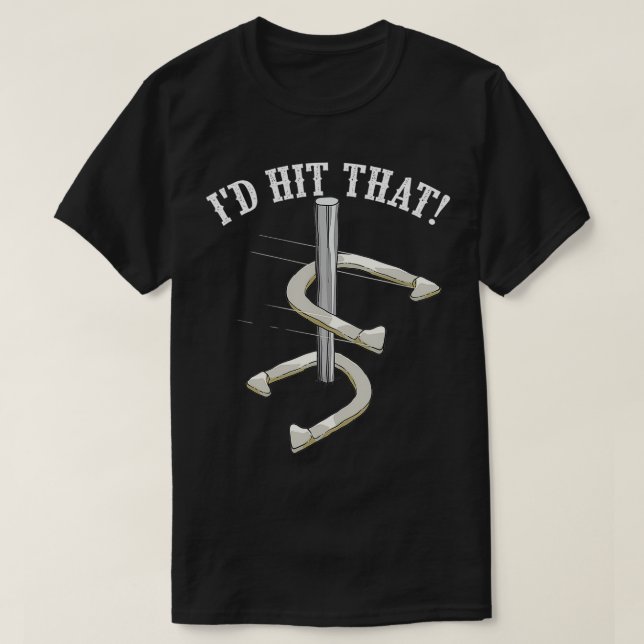 Camiseta Guay Yo golpearía a ese divertido herradura lanzad (Diseño del anverso)