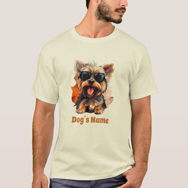 Camiseta Guay Yorkshire terrier con gafas de sol (Anverso)