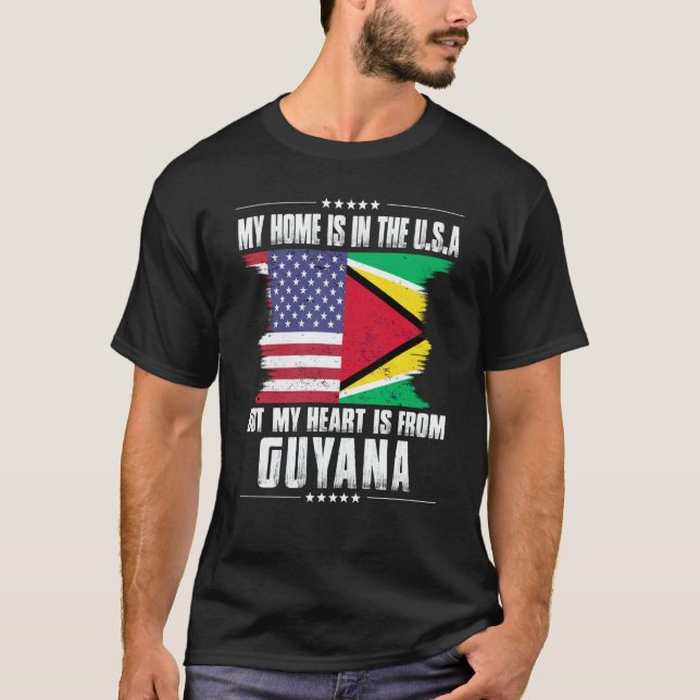 Camiseta Guayanese American Patriot Grown Proud Home Heart  (Anverso)