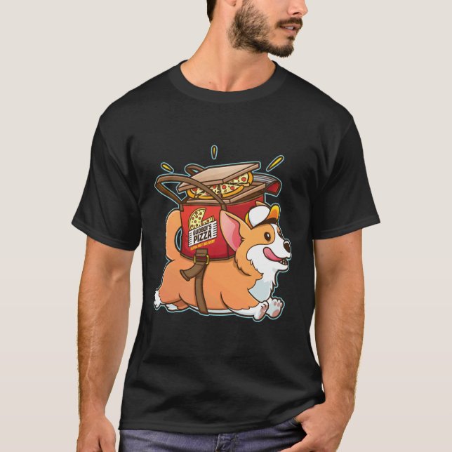 Camiseta Gudboi X S Pizza Corgi Entrega activa (Anverso)