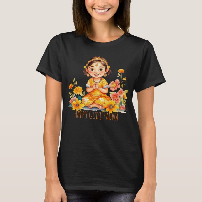 Camiseta Gudi Padwa Cute Chica (Anverso)