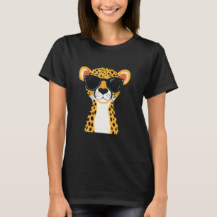 Camiseta Guepardo Con Gafas De Sol Estilo Gato Genial