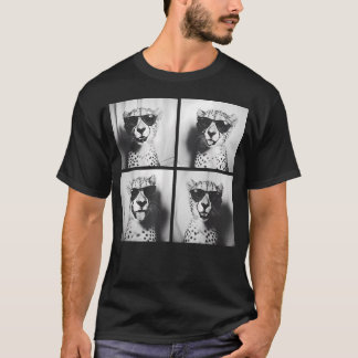 Camiseta Guepardo Divertido Con Gafas De Sol Animales Felin