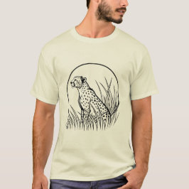 Camiseta Guepardo elegante en hierba alta: arte de vida sil