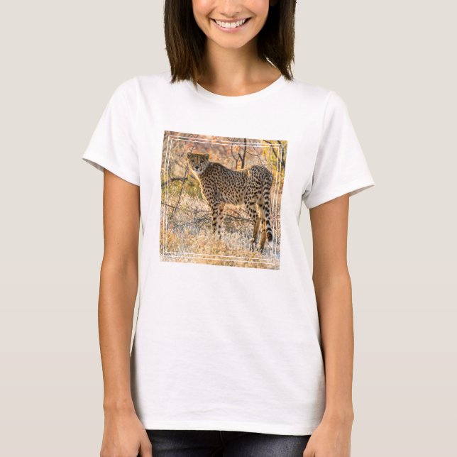 Camiseta Guepardo Mirando Alrededor (Anverso)