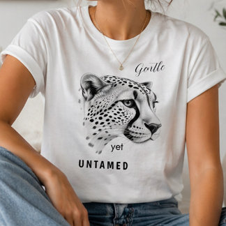 Camiseta Guepardo Suave pero Indómito Minimalista Animal Sa