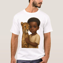 Camiseta Guepardo y niño: Vínculo de lo salvaje e inocente