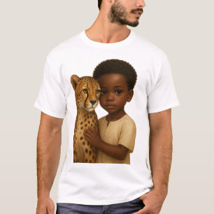 Camiseta Guepardo y niño: Vínculo de lo salvaje e inocente