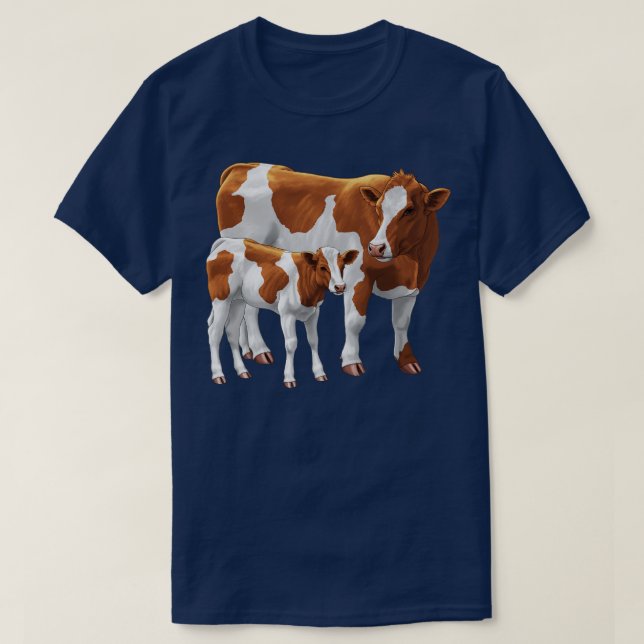 Camiseta Guernsey Cow y Cute Calf (Diseño del anverso)