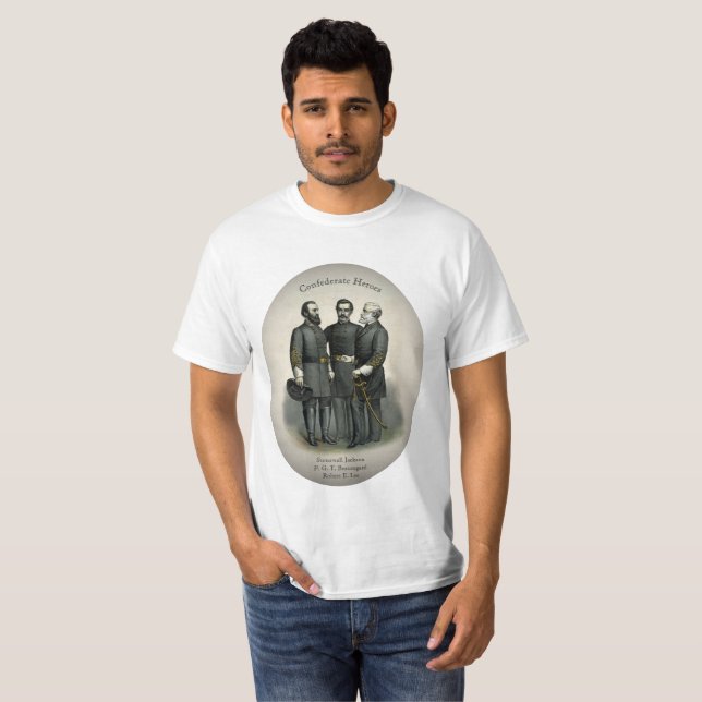 Camiseta Guerra Civil 🎖️ ⚔️ Héroes Confederados Generales (Anverso completo)