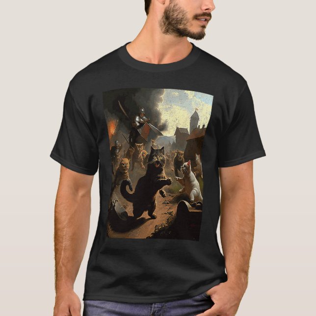 Camiseta Guerra de ataque de gato (Anverso)