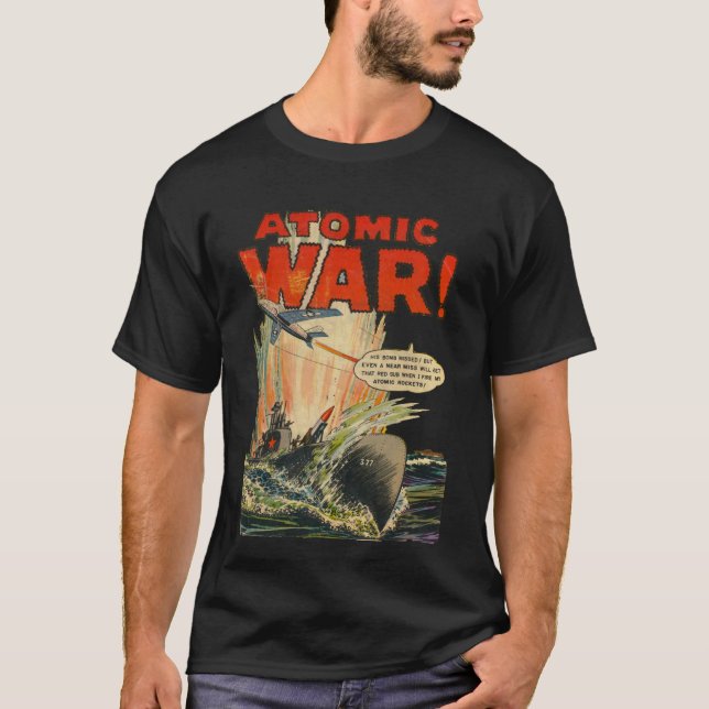 Camiseta Guerra de átomo #2 - Arte cómico de la Edad Dorada (Anverso)