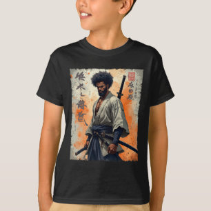 Camiseta Guerra de Bushido Afro-Americano de Samurai Vintag