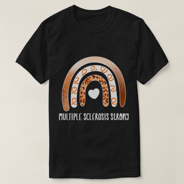 Camiseta Guerra de esclerosis múltiple Naranja Ribbon MS Da (Diseño del anverso)