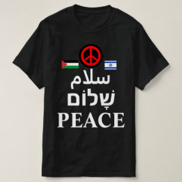 Camiseta Guerra Israel - Palestina: Árabe, Hebreo, PAZ