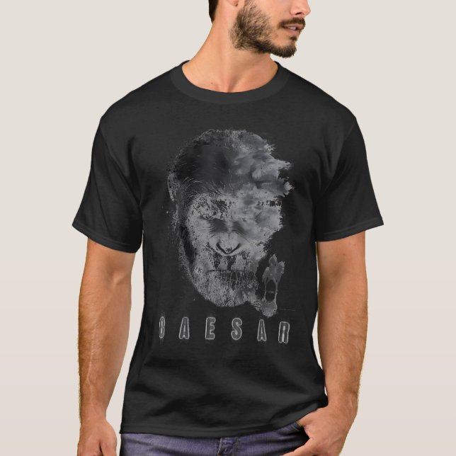 Camiseta Guerra Por El Planeta De Los Simios Caesar Monocro (Anverso)