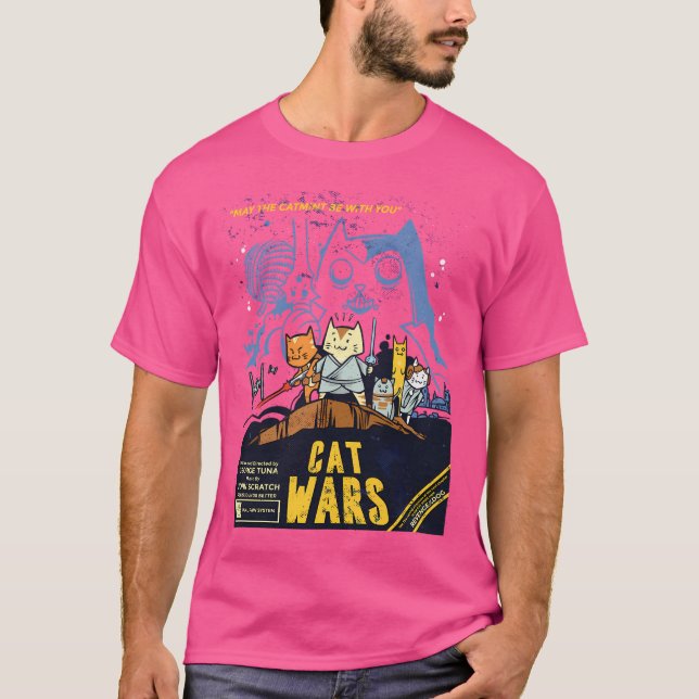 Camiseta Guerras de gatos Lightsaber (Anverso)