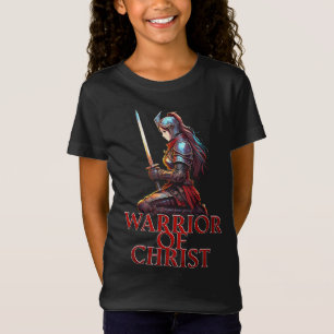 Camiseta Guerrera de Cristo Mujer Oración Biblia Cristiana
