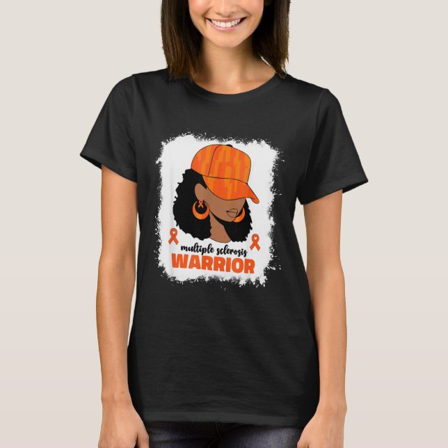 Camiseta Guerrera de Esclerosis Múltiple para mujeres afro  (Anverso)