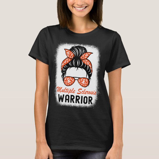 Camiseta Guerrera de esclerosis Sra. Awareness Messy Bun (Anverso)