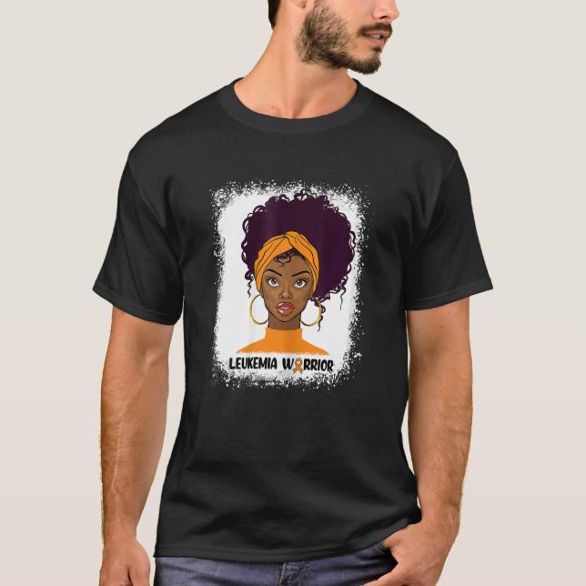 Camiseta Guerrera de leucemia con pelo natural afro afro af (Anverso)