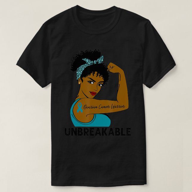 Camiseta Guerrera del cáncer de ovario: mujeres negras inqu (Diseño del anverso)