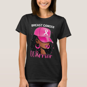 Camiseta Guerrera del Cáncer Mujer Negra Concienciación sob