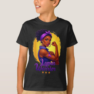 Camiseta Guerrera del lupus mujer afro negra lleva cinta mo