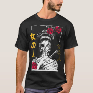 Camiseta Guerrera floral de Samurai japonesa Geisha Toky