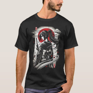 Camiseta Guerrera Geisha Katana - Arte de Tatuaje de Anime