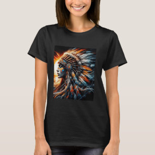 Camiseta Guerrera india de mujer nativa norteamericana