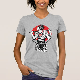 Camiseta Guerrera Samurái Femenina – Tatuaje de Rosa de Dra