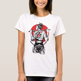 Camiseta Guerrera Samurái Femenina – Tatuaje de Rosa de Dra
