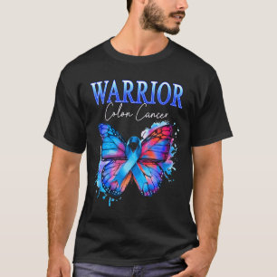 Camiseta Guerrera superviviente de cáncer de colon en mujer