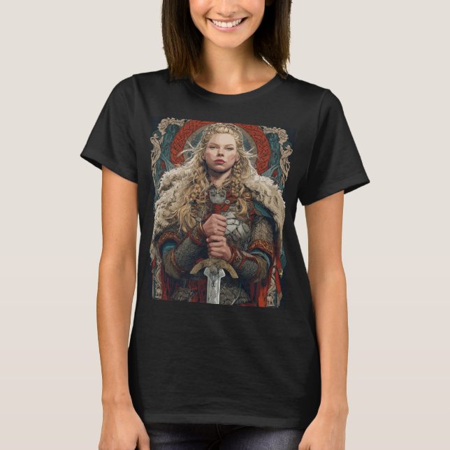 Camiseta guerrera vikinga mujer  (Anverso)