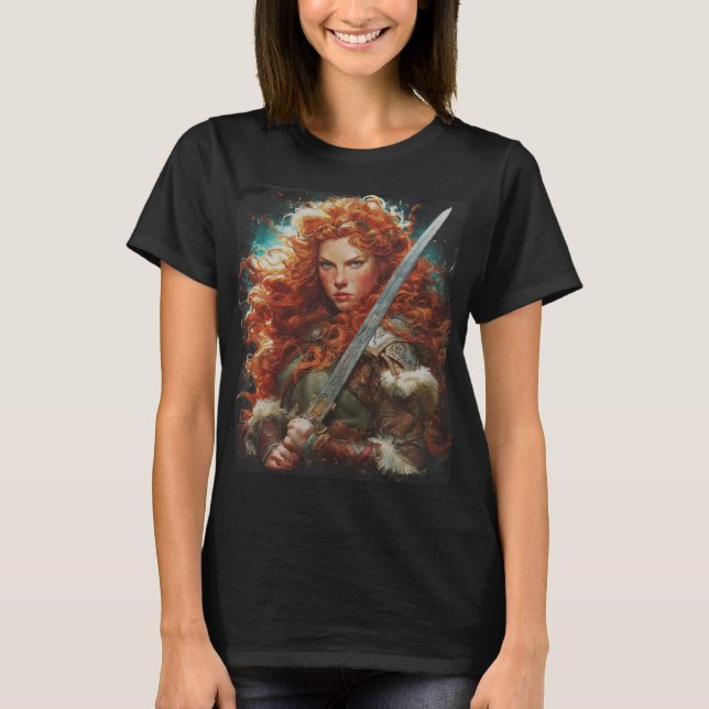 Camiseta guerrera vikinga mujer  (Anverso)