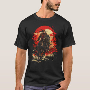 Camiseta Guerrero a Caballo Samurái Japón Arte Gráfico