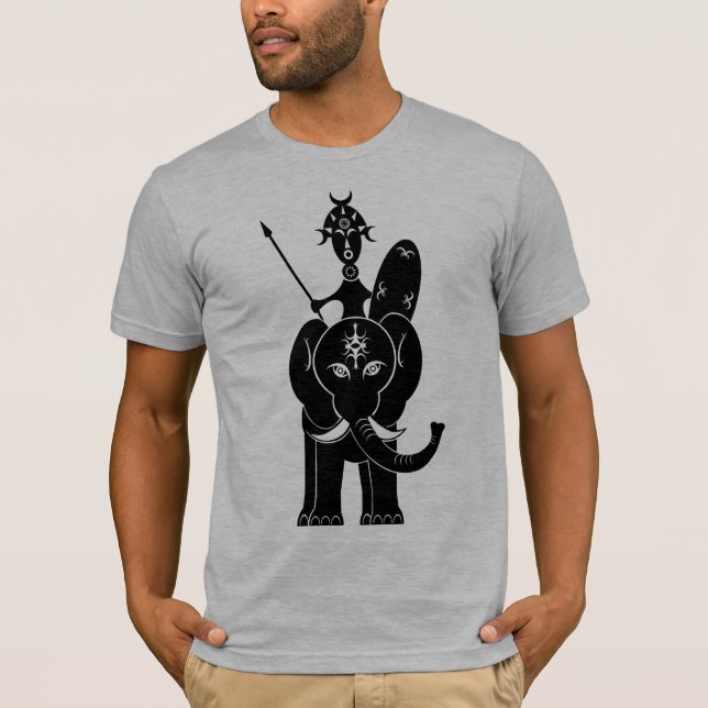 Camiseta Guerrero africano en elefante (Anverso)