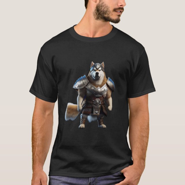 Camiseta Guerrero Alaskan Malamute Perro, perro militar de  (Anverso)