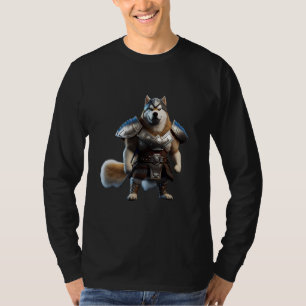 Camiseta Guerrero Alaskan Malamute Perro, perro militar de 