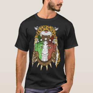 Camiseta Guerrero azteca. Bandera mexicana. México.