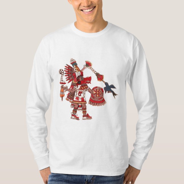Camiseta Guerrero azteca del shaman del baile (Anverso)